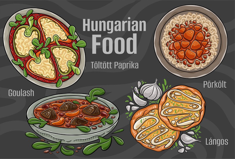 Budapest, disegno cibo ungherese
