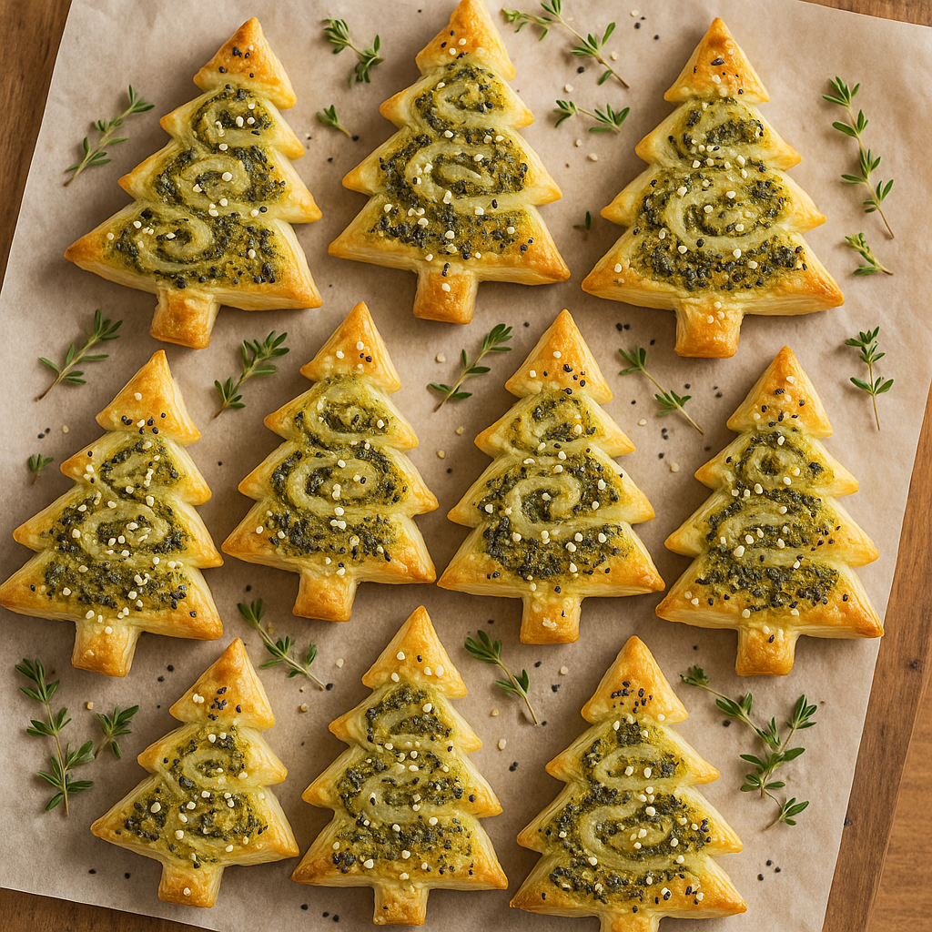 alberelli di sfoglia alle erbe e tahina