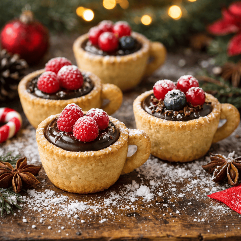 Tazzine di frolla vegan natalizie